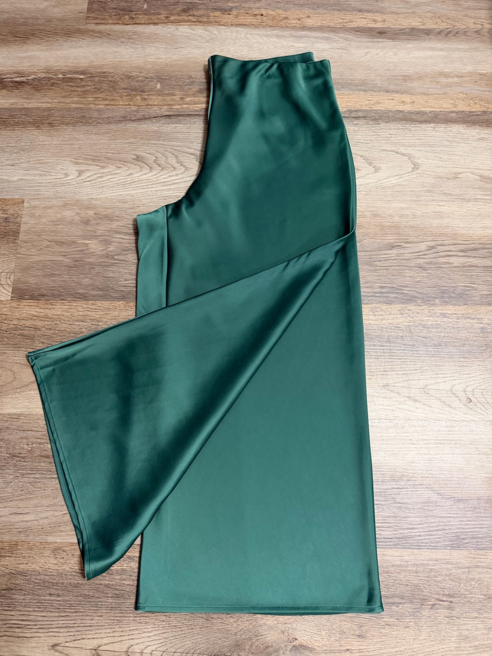 Joie Deep Teal Wide-Leg Satin Palazzo Pants